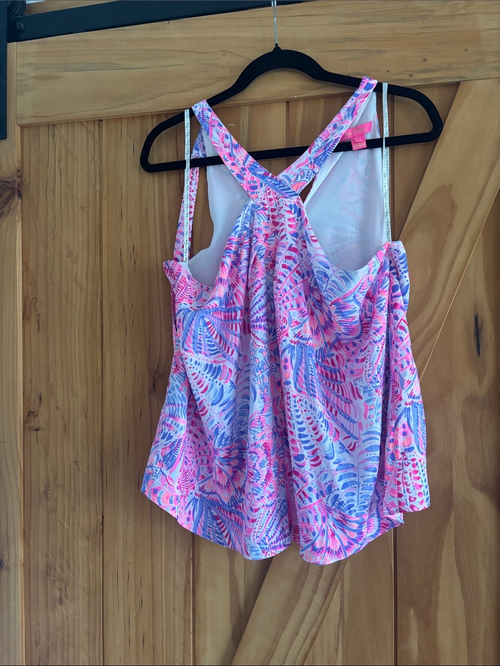 Lilly Pulitzer Pink and Blue Printed Cross-Back Swim Coverup